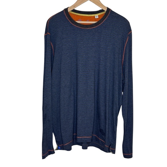 Robert Graham Men's 2XL Blue Gray Orange Long Sleeve T-Shirt Cotton Modal Sz 2XL - Picture 1 of 6